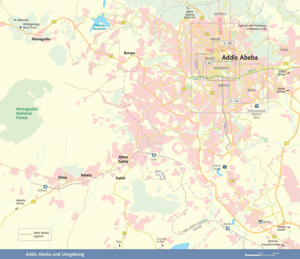 Aethiopien Karte Addis Abeba