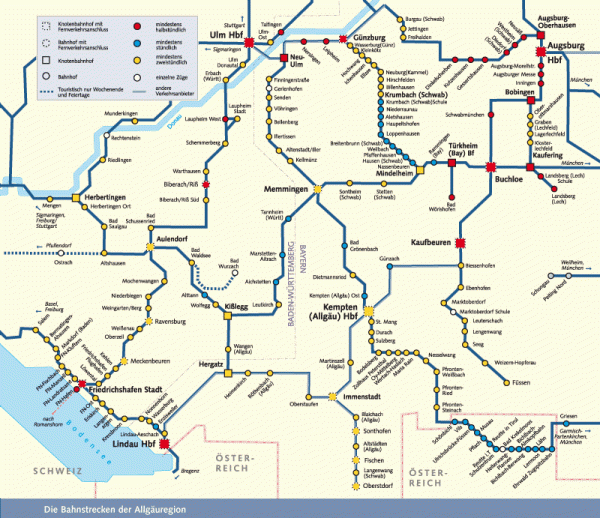 Allgaeu Karte Bahnstrecken