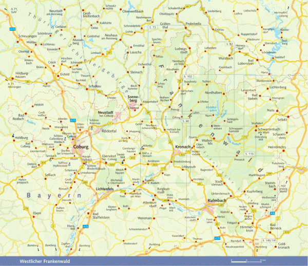 Frankenwald Karte Westen