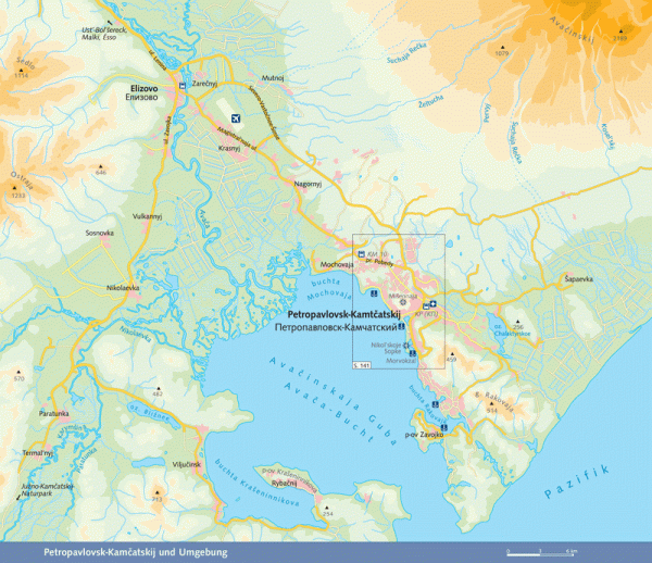 Kamtschatka Karte Petropavlovsk