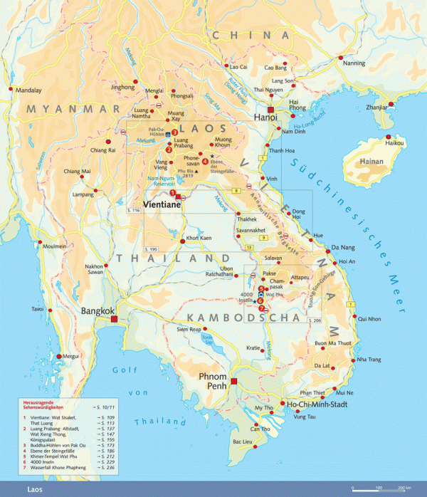 Laos Karte
