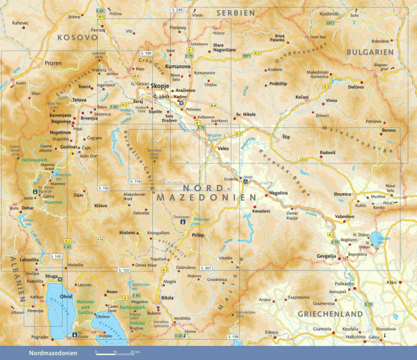 Nordmazedonien Karte