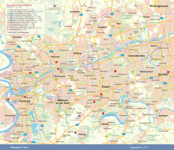 Ruhrgebiet Karte West