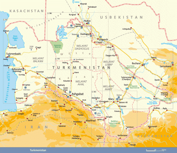Turkmenistan Karte