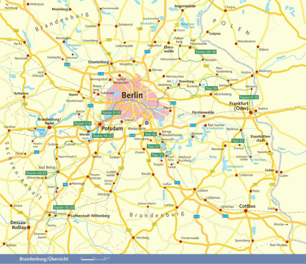 Übersichtskarte Tagestouren Brandenburg