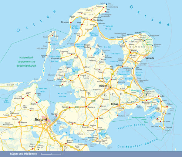 RuegenHiddenseeStralsund Karte RuegenHiddensee