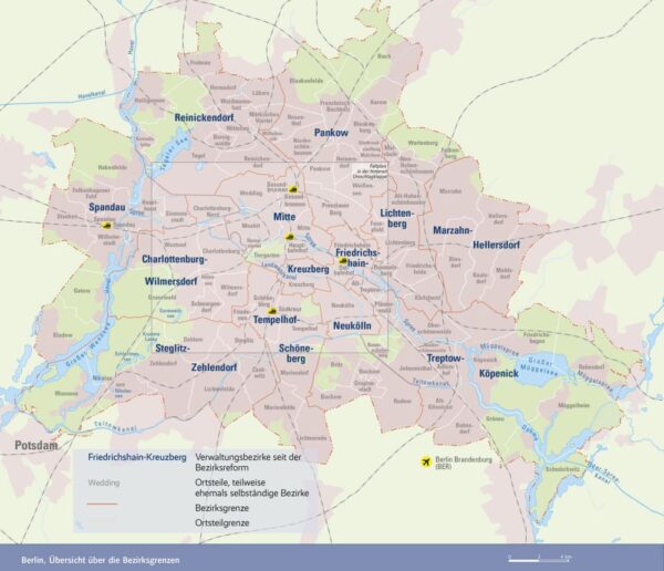 Berlin Kurztrip Karte Bezirke
