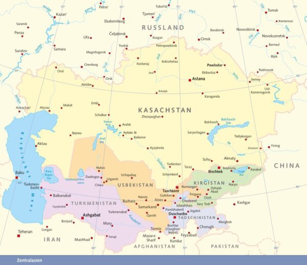 Zentralasien Karte