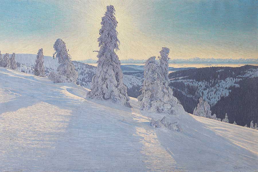 Gemälde von Hermann Dischler: »Feldbergtannen in Eis und Schnee«
