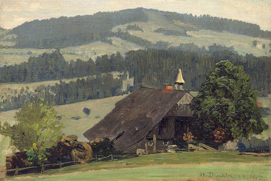 Gemälde von Herrmann Dischler: »Der Ospelehof in Hinterzarten