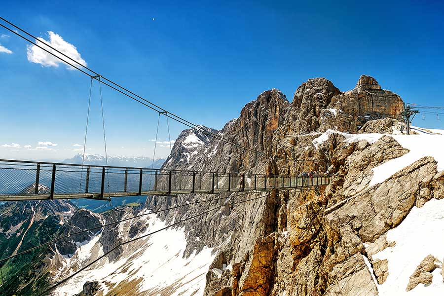 Hängebrücke im Hochgebirge